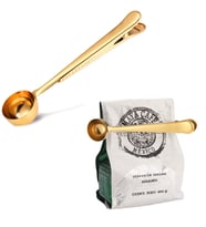 Gold Paslanmaz Çelik Kahve Ölçü Kaşığı ve Paket Klipsi cin108sr