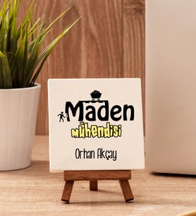 Maden Mühendisine Hediye Taş Dekor