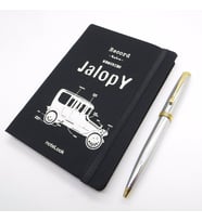 Scrikss Notelook Tekstil Jalopy Defter + İsme Özel Gold Krom Kalem İsme Özel Hediye