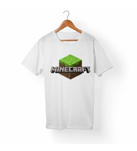 Minecraft Çocuk Beyaz Tişört