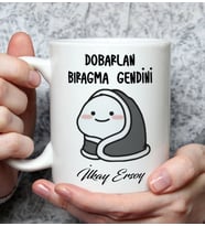 8 Mart Kadınlar Günü Hediyesi Kişiye Özel Dobarlan Bıragma Gendini Kupa Bardak (Beyaz)