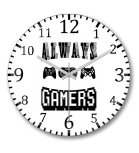 Always Gamers Duvar Saati Bombeli Gercek Cam