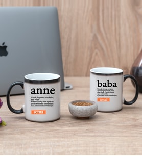 Anne Baba Kelime Anlamı İkili Sihirli Kupa Bardak