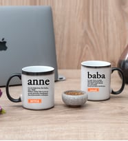 Anne Baba Kelime Anlamı İkili Sihirli Kupa Bardak