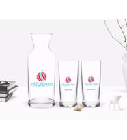 BK Gift Kişiye Özel Renkli Baskılı Eskişehir Tasarımlı Turistik İkili Rakı Bardağı ve Karaf Hediye Seti-1 (Model 1)