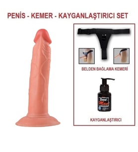 Lilitu Shop 19 cm Belden Bağlamalı Realistik Vantuzlu Testissiz Dildo Penis