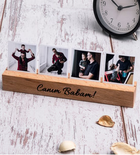 Babaya Hediye Fotoğrafı Ahşap Stand