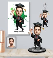 Kişiye Özel Mezuniyet Karikatürlü 3 lü Hediye Seti Bay-3