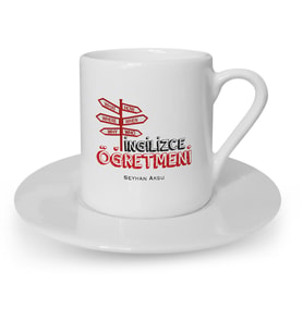 BK Gift Kişiye Özel İngilizce Öğretmeni Türk Kahvesi Fincanı  1