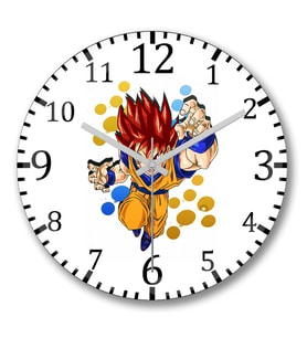 Goku Duvar  Saati Bombeli Gercek Cam