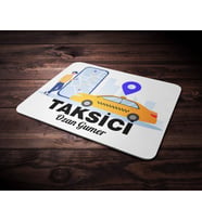 Kişiye Özel Taksici Tasarımlı Mouse Pad (Renksiz)