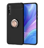 Microsonic Huawei Y8P Kılıf Kickstand Ring Holder Siyah Rose