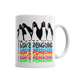 Penguins Pengüen Kupa Bardak Porselen