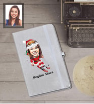 Kişiye Özel Yılbaşı Bayan Karikatürlü Gri Defter Model-9