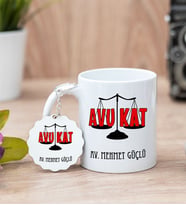Avukat Beyaz Kupa Bardak Ve Anahtarlık Set