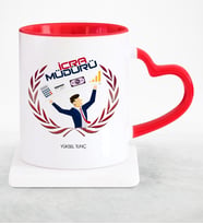 BK Gift Kişiye Özel Mesleki İcra Müdürü Kırmızı Kalpli Kupa Bardak