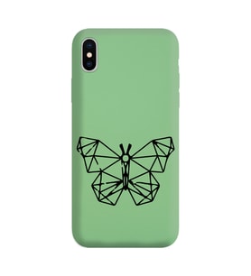 Iphone Xs Çizgi Tasarımlı Yeşil Lansman Telefon Kılıfı