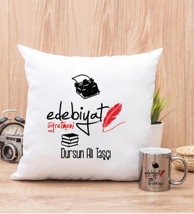 Edebiyat Öğretmeni Yastık ve Silver Kupa Bardak