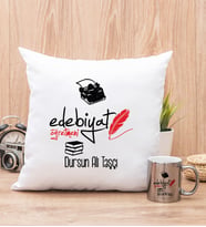 Edebiyat Öğretmeni Yastık ve Silver Kupa Bardak