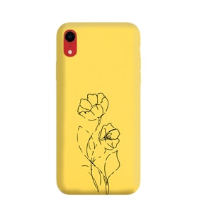 Iphone XR Çizgi Tasarımlı Sarı Lansman Telefon Kılıfı