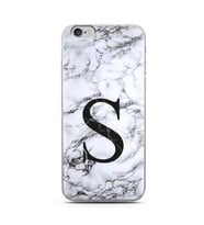 Iphone 6s Beyaz Mermer Harf Tasarımlı Telefon Kılıfı S-Harfi 