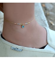 14k Dorika Model Nazar Boncuklu Altın Halhal