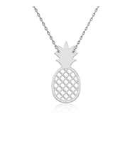 Sade Ananas Beyaz Gümüş Kolye