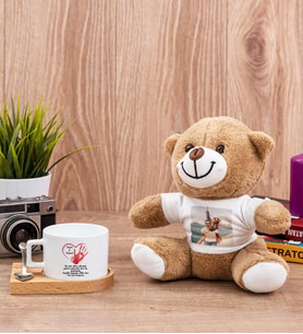 Sevgililer Günü Hediyesi Mesajlı Fincan ve Peluş Ayıcık
