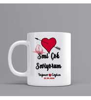 Sevgiller için Hediye Kupa Bardak"Seni Çok Seviyorum" Kişiye Özel Hediye Z73