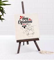 BK Gift Kişiye Özel Sınıf Öğretmeni Şovaleli Doğal Taş-20 (Beyaz)