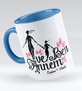BK Gift Kişiye Özel Annem Ve Ben Kupa Bardak  1