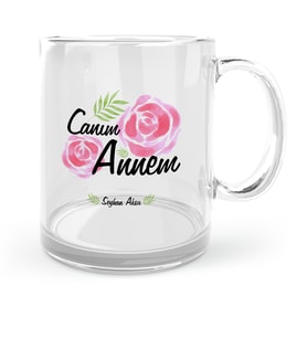 BK Gift Kişiye Özel Canım Annem Cam Kupa Bardak  15