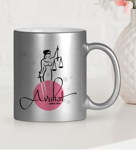 BK Gift Kişiye Özel Mesleki Avukat Gümüş Yaldızlı Kupa Bardak  16