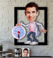 BK Gift Kişiye Özel Bay Elektrik Mühendisi Karikatürlü 3D Ahşap Tablo-1
