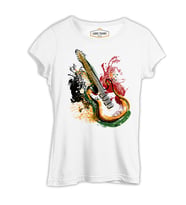 Gitar Colors Beyaz Kadın Tshirt