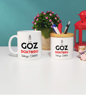 Göz Doktoru Kupa Bardak ve Kalemlik Seti