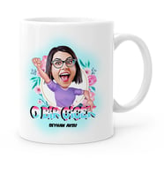 BK Gift Kişiye Özel O Bir Çiçek Karikatür Beyaz Kupa Bardak  1