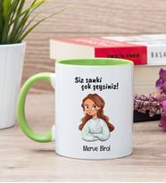 Siz Sanki Çok Şeysiniz Yeşil Kupa Bardak