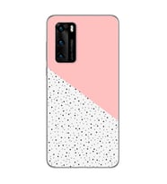 Pembe Puantiye Tasarımlı Süper Şeffaf Silikon Telefon Kılıfı Huawei P40 Pro