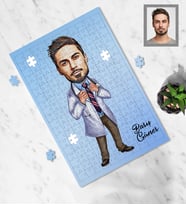 Kişiye Özel Doktor Tasarımlı Karikatür A3 130 Parça Puzzle Bay-6