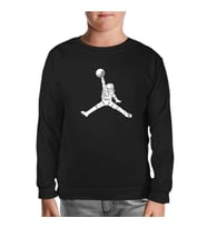 Astronot Uzay Topu Siyah Çocuk Sweatshirt