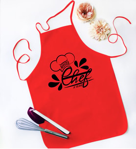 BK Gift Kişiye Özel Chef Kırmızı Mutfak Önlüğü  4