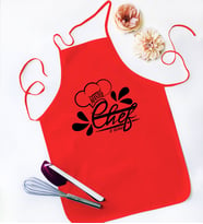 BK Gift Kişiye Özel Chef Kırmızı Mutfak Önlüğü  4