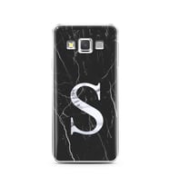 Samsung A3 (2015) Siyah Mermer Harf Tasarımlı Telefon Kılıfı S-Harfi 