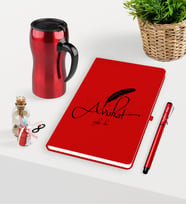 BK Gift Kişiye Özel Avukat Temalı Kırmızı Defter Kalem ve Termos Mug Seti - 6 (Model 1)