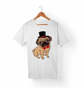 Pug Dog Çocuk Beyaz Tişört