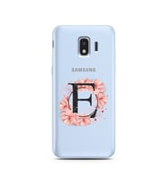 Pembe Çiçekli Harf Tasarım Süper Şeffaf Silikon Telefon Kılıfı Samsung J2 Pro (2