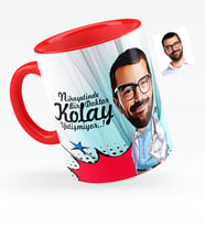 BK Gift Kişiye Özel Bay Doktor Karikatürlü Kırmızı Kupa Bardak  5