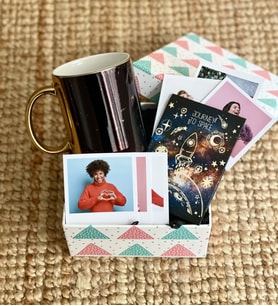 Kişiye Özel Space Roket Tasarımlı Mini Albüm Gold Kupa Mini Hediye Seti