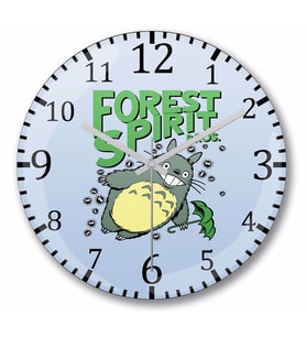 Forest Spırıt Bros Totoro Duvar Saati Bombeli Gercek Cam